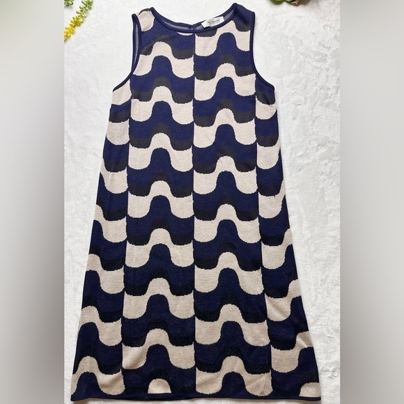 St. John Collection Intarsia Mod Print Sleeveless Wool Blends Knit Dress 4